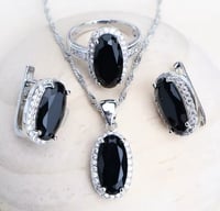 Image 3 of Sterling Silver 925 Black Zirconia jewelry set