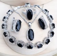 Image 1 of Sterling Silver 925 Black Zirconia jewelry set