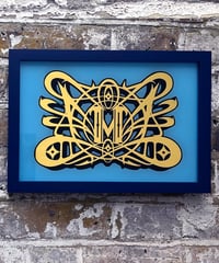Image 6 of M  - Letter - Framed Reverse Painted and Gold Gilded Glass