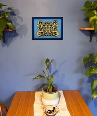 Image 3 of M  - Letter - Framed Reverse Painted and Gold Gilded Glass