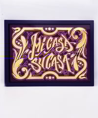 Image 1 of Mi Casa Su Casa  - Framed Reverse Painted and Gold Gilded Glass