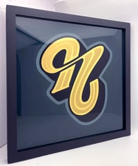 Image 4 of N - Letter - Framed Reverse Painted and Gold Gilded Glass