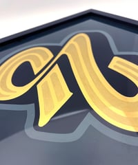 Image 2 of N - Letter - Framed Reverse Painted and Gold Gilded Glass