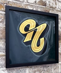 Image 6 of N - Letter - Framed Reverse Painted and Gold Gilded Glass
