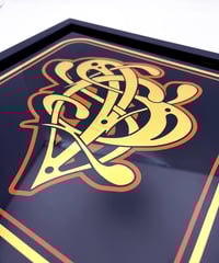 Image 2 of P - Letter - Framed Reverse Painted and Gold Gilded Glass