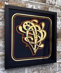 Image 6 of P - Letter - Framed Reverse Painted and Gold Gilded Glass