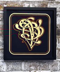 Image 5 of P - Letter - Framed Reverse Painted and Gold Gilded Glass