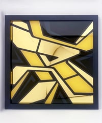 Image 1 of R - Letter - Framed Reverse Painted and Gold Gilded Glass