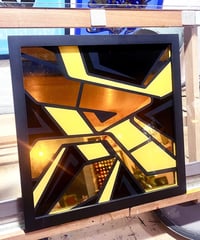 Image 4 of R - Letter - Framed Reverse Painted and Gold Gilded Glass