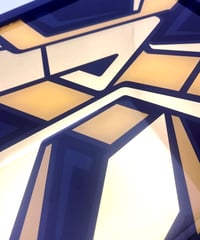 Image 2 of R - Letter - Framed Reverse Painted and Gold Gilded Glass