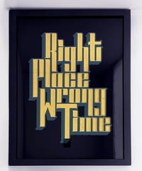 Image 1 of Right Place Wrong Time  - Framed Reverse Painted and Gold Gilded Glass