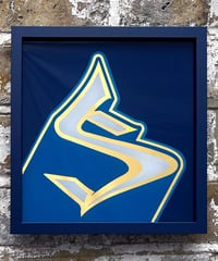 Image 4 of S - Letter - Framed Reverse Painted and Gold Gilded Glass
