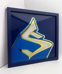 Image 5 of S - Letter - Framed Reverse Painted and Gold Gilded Glass