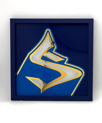 Image 1 of S - Letter - Framed Reverse Painted and Gold Gilded Glass