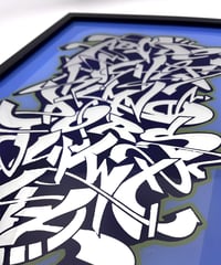 Image 2 of Graffiti Alphabet v4 - Framed Reverse Painted and Silver Gilded Glass