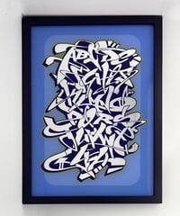 Image 1 of Graffiti Alphabet v4 - Framed Reverse Painted and Silver Gilded Glass