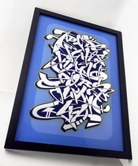 Image 4 of Graffiti Alphabet v4 - Framed Reverse Painted and Silver Gilded Glass