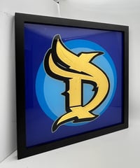Image 4 of D Letter V3  - Framed Reverse Painted and Gold Gilded Glass