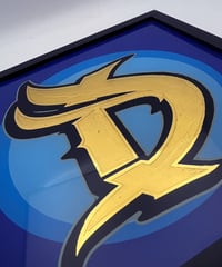 Image 2 of D Letter V3  - Framed Reverse Painted and Gold Gilded Glass