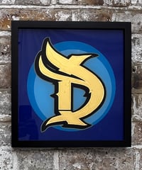 Image 6 of D Letter V3  - Framed Reverse Painted and Gold Gilded Glass