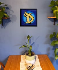Image 3 of D Letter V3  - Framed Reverse Painted and Gold Gilded Glass