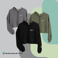 Image 2 of Black Dollar Index Signature | Women's Crop Hoodie
