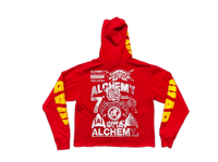 Image 2 of Black Panther WAR kanji Art dept custom made screen print red/yellow hoodie