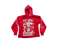 Image 2 of SAde Adu Rutgers University kanji Art dept custom made screen print red/pink hoodie