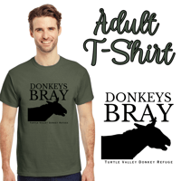 Image 1 of CLEARANCE SALE - Adult Donkeys Bray Green T-Shirt