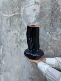 Image 2 of Sculptural Black Vase  #12 TERRA
