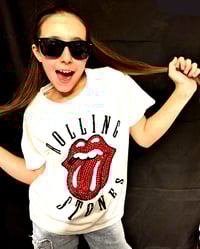 Image 5 of Vintage customised Rolling Stones rhinestone T shirts