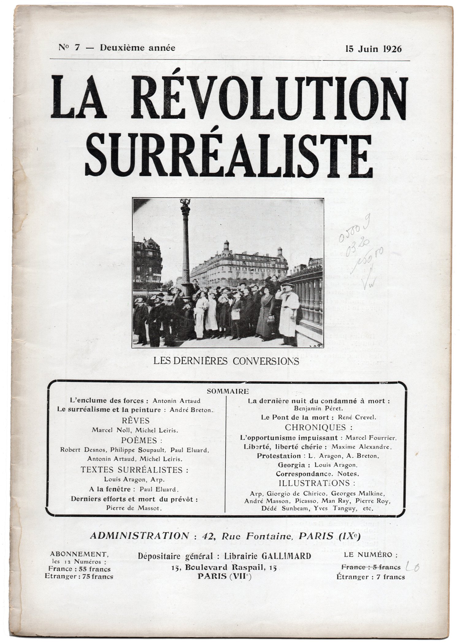 Image of André Breton, Atget, Man Ray: La Révolution Surréaliste, No. 7, ca. 1926