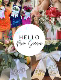 Image 1 of Glitter Monogram Flower Bouquet Ribbon Bow