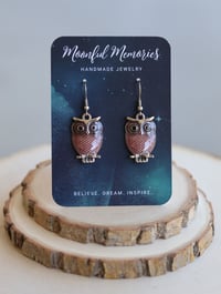 Image 1 of Pink OWL Charm Earrings