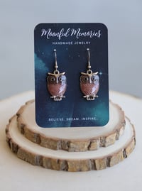 Image 2 of Pink OWL Charm Earrings