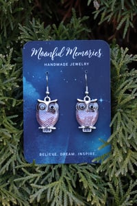 Image 4 of Pink OWL Charm Earrings