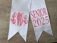 Image 2 of Glitter Monogram Flower Bouquet Ribbon Bow