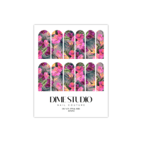 Image 2 of DUSTY PINK TROPICAL FLORAL NAIL DECALS 