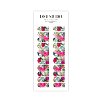 Image 3 of TROPICAL HOT PINK HIBISCUS NAIL DECALS 