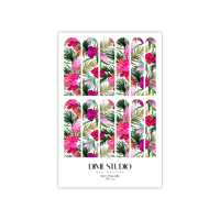 Image 5 of TROPICAL HOT PINK HIBISCUS NAIL DECALS 