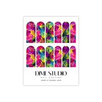 Image 2 of TROPICAL PARADISE FLORAL NAIL DECALS 