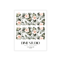 Image 2 of NUDE PINK PALM TROPICAL NAIL DECALS 
