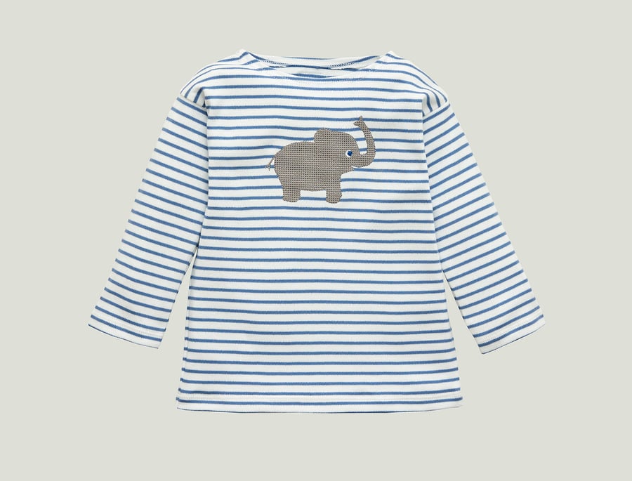 Image of NEU Elefanten-Shirt blau gestreift Art. 207426