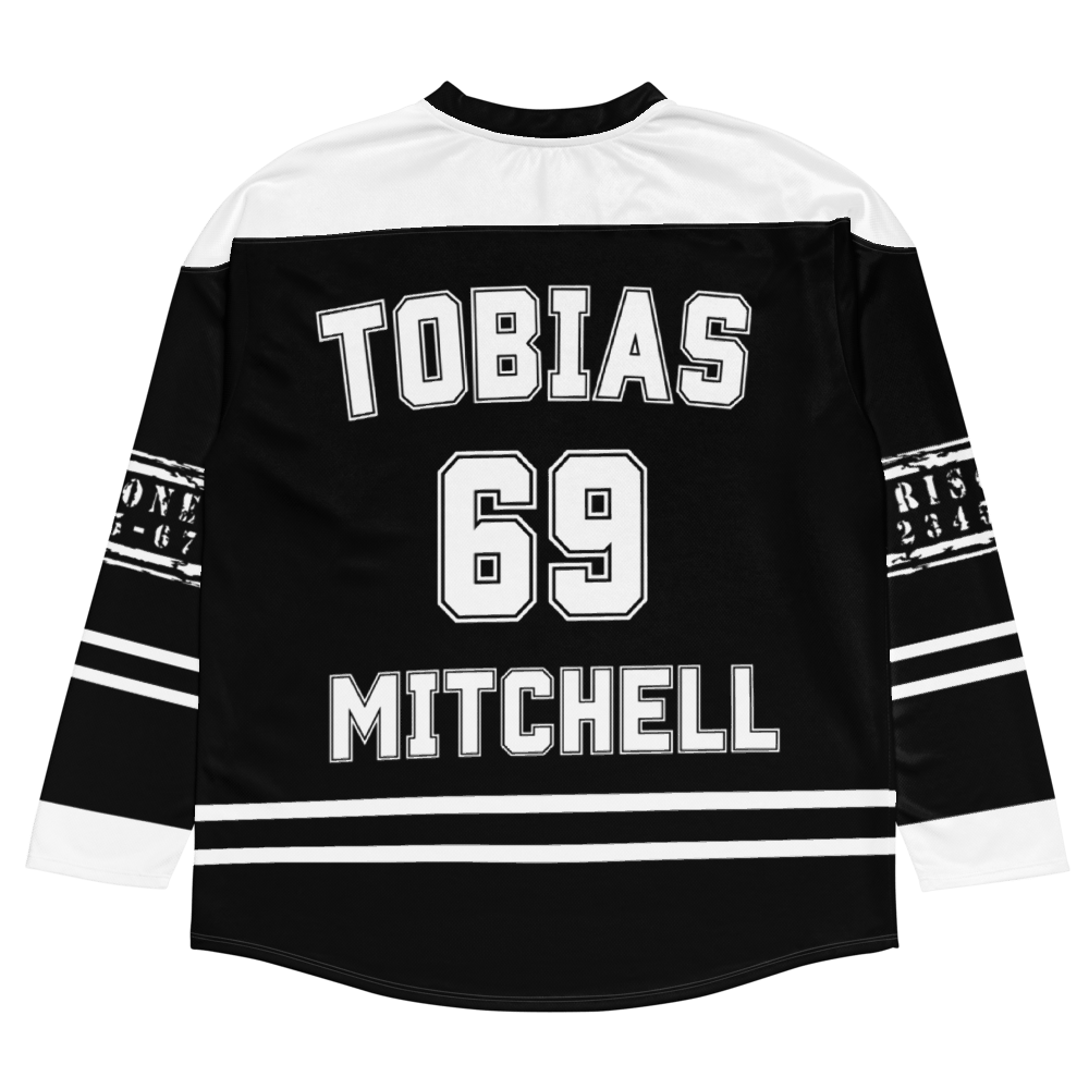 Image of  Officially licensed Leigh rivers edge of darkness Tobias Recycled hockey fan jersey 