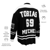 Image 4 of  Officially licensed Leigh rivers edge of darkness Tobias Recycled hockey fan jersey 