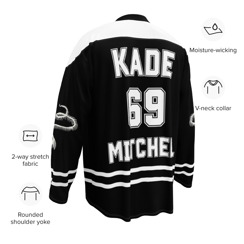 Image of Officially licensed Leigh River's edge of darkness Kade Recycled hockey fan jersey 