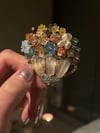 18k Gold Giardinetto Brooch with Crystals, Gems and Diamonds