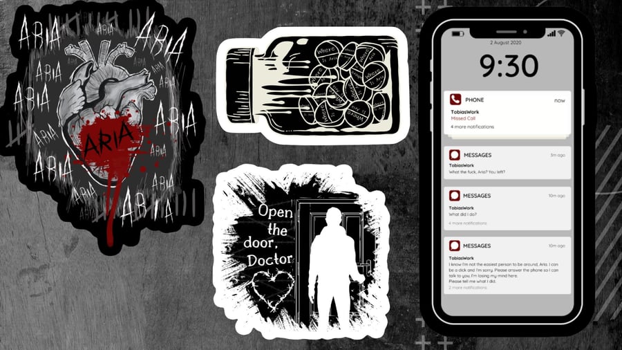 Image of Officially licensed Leigh Rivers Psychotic obsession vinyl stickers 