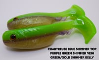 Image 3 of 3.5" Epic Pud Swimbait (Split Belly) (2 Pack) Chartreuse Assortment