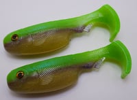 Image 4 of 3.5" Epic Pud Swimbait (Split Belly) (2 Pack) Chartreuse Assortment